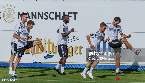 Niklas Suele of Germany, Thomas Mueller of Germany, Antonio Ruediger of Germany, Joshua Kimmich of Germany and Mats Hummels of Germany in action...