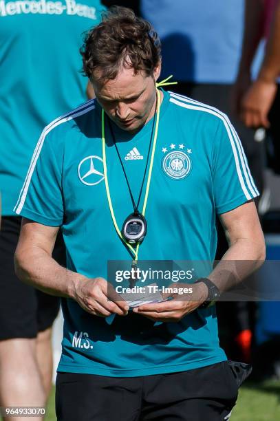 Assistant coach Marcus Sorg of Germany looks on during the Southern Tyrol Training Camp day three on May 25, 2018 in Eppan, Italy.