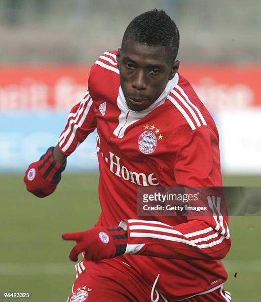 Saer Sene of FC Bayern II during the 3.Liga match between SpVgg Unterhaching and Bayern Muenchen II at the Generali Sportpark on January 24, 2010 in...