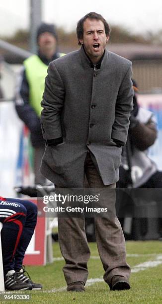 Coach Bayern II Mehmet Scholl during the 3.Liga match between SpVgg Unterhaching and Bayern Muenchen II at the Generali Sportpark on January 24, 2010...