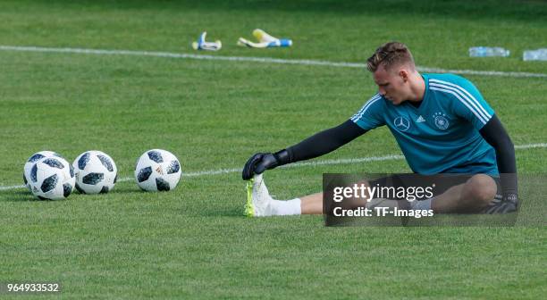 Goalkeeper Bernd Leno of Germany in action during the Southern Tyrol Training Camp day three on May 25, 2018 in Eppan, Italy.