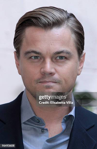 Actor Leonardo Di Caprio attends "Shutter Island" photocall at Hassler Hotel on February 8, 2010 in Rome, Italy.