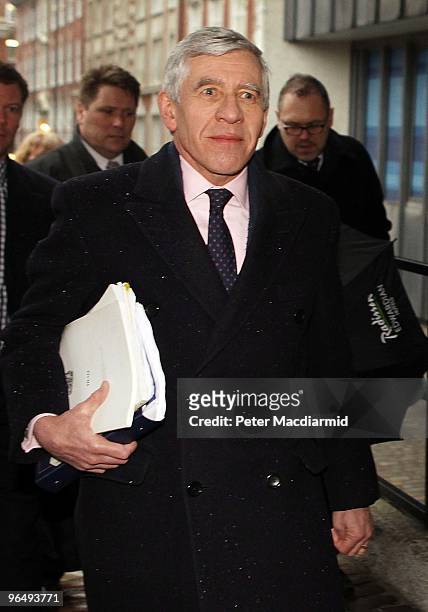 Justice Secretary Jack Straw arrives at the Iraq Inquiry on February 8, 2010 in London, England. Mr Straw was Secretary of State for Foreign and...