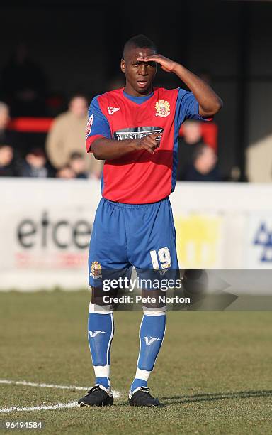 Abu Ogogo of Dagenham & Redbridge in action during the Coca Cola League Two Match between Dagenham & Redbridge and Northampton Town at the London...