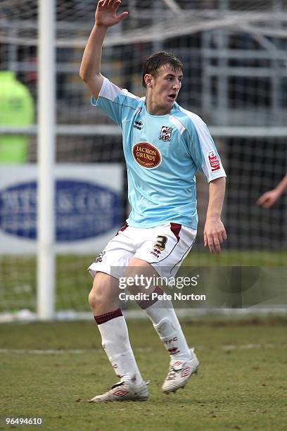 John Johnson of Northampton Town celebrates after scoring his sides goal during the Coca Cola League Two Match between Dagenham & Redbridge and...