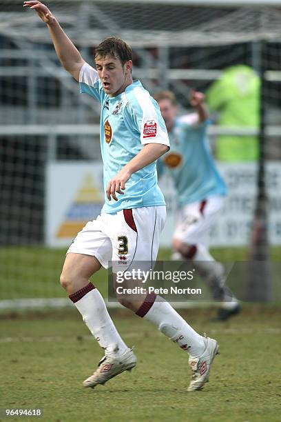 John Johnson of Northampton Town celebrates after scoring his sides goal during the Coca Cola League Two Match between Dagenham & Redbridge and...