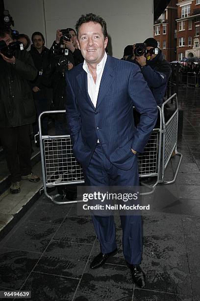 Piers Morgan arrives for the London auditions for 'Britain's Got Talent' at Hammersmith Apollo on February 8, 2010 in London, England.