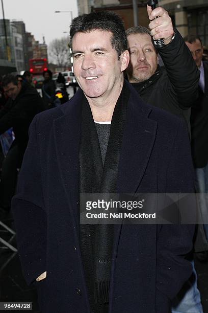 Simon Cowell arrives for the London auditions for 'Britain's Got Talent' at Hammersmith Apollo on February 8, 2010 in London, England.
