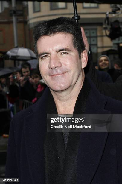 Simon Cowell arrives for the London auditions for 'Britain's Got Talent' at Hammersmith Apollo on February 8, 2010 in London, England.