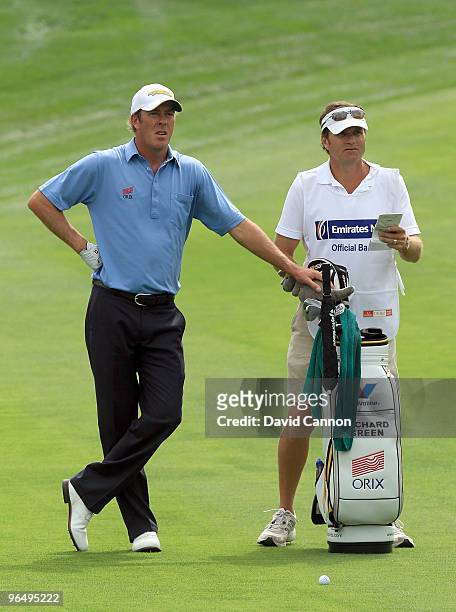 Richard Green of Australia at the 12th hole during the final round of the 2010 Omega Dubai Desert Classic on the Majilis Course at the Emirates Golf...