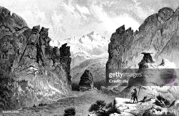 artist painting in the garden of the gods, colorado - colorado spring snow stock illustrations