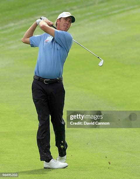 Richard Green of Australia at the 12th hole during the final round of the 2010 Omega Dubai Desert Classic on the Majilis Course at the Emirates Golf...