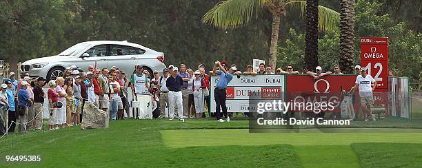 Richard Green of Australia at the 12th hole during the final round of the 2010 Omega Dubai Desert Classic on the Majilis Course at the Emirates Golf...