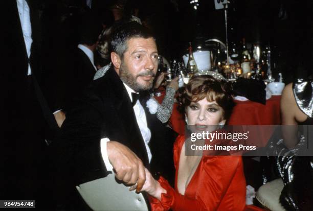 Marcello Mastroianni and Gina Lollobrigida circa 1982 in New York City.