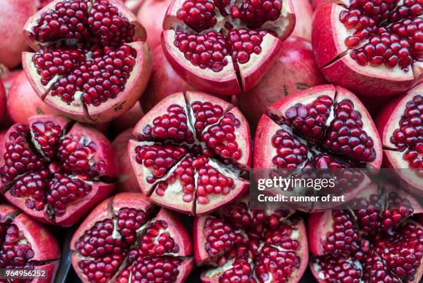 close up of pomegranate - pomegranate stock pictures, royalty-free photos & images