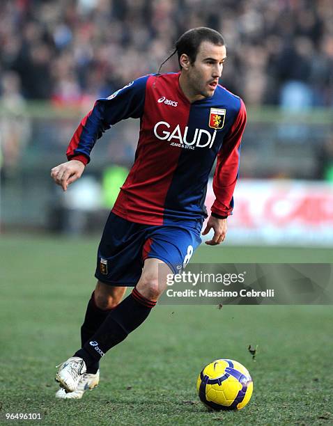 Rodrigo Palacio of Genoa CFC in action during the Serie A match between Genoa CFC and AC Chievo Verona at Stadio Luigi Ferraris on February 7, 2010...