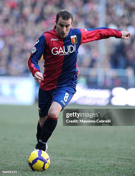 Rodrigo Palacio of Genoa CFC in action during the Serie A match between Genoa CFC and AC Chievo Verona at Stadio Luigi Ferraris on February 7, 2010...