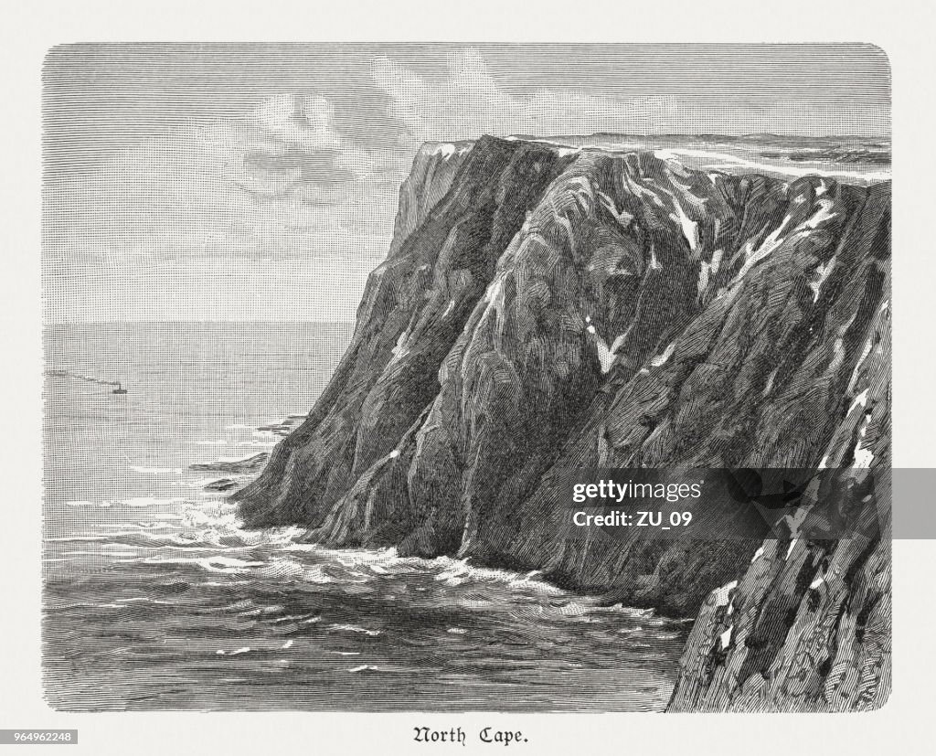 The North Cape in Norway, wood engraving, published in 1897
