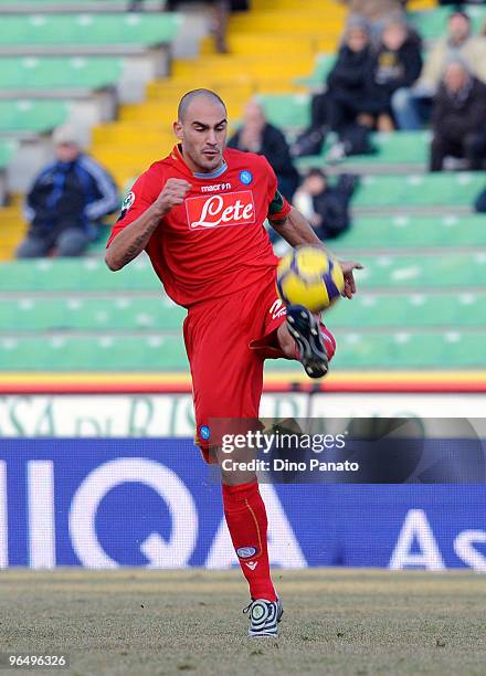 Paolo Cannavaro of Napoli in action during the Serie A match between Udinese and Napoli at Stadio Friuli on February 7, 2010 in Udine, Italy.