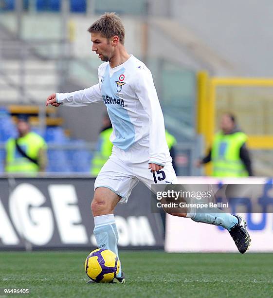 Thomas Hitzlsperger of Lazio in action during the Serie A match between Lazio and Catania at Stadio Olimpico on February 7, 2010 in Rome, Italy.