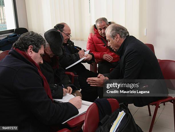 Reggina Calcio president Lillo Foti speaks during press conference at Sports Center Sant'Agata on February 8, 2010 in Reggio Calabria, Italy.