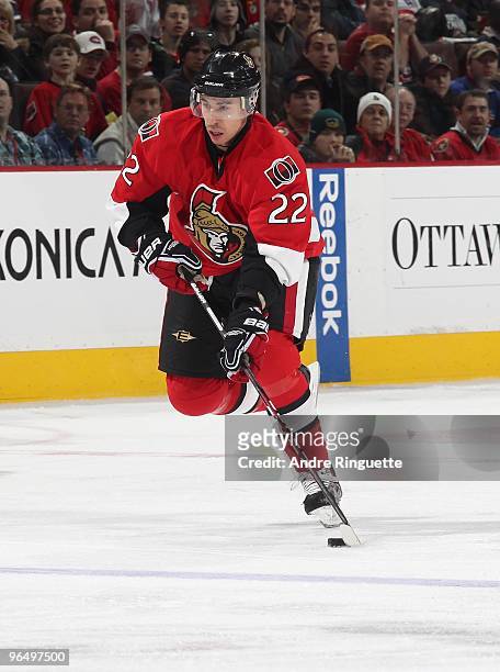Chris Kelly of the Ottawa Senators skates against the Montreal Canadiens at Scotiabank Place on January 30, 2010 in Ottawa, Ontario, Canada.