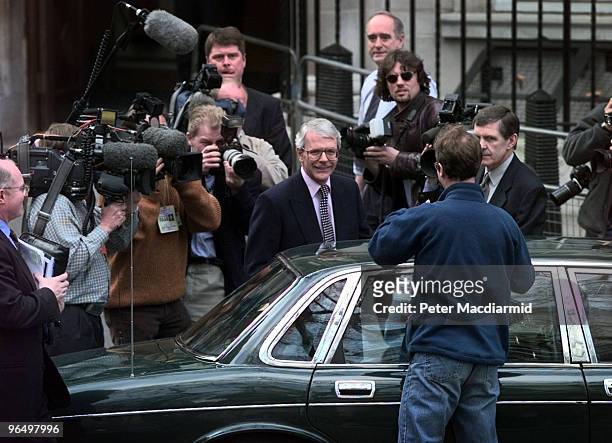 British Prime Minister John Major leaves Conservative Central Office in London, 2nd April 1997.