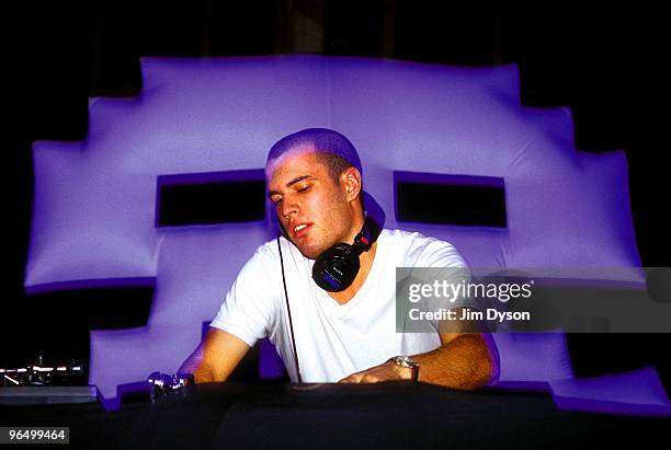 Drum and Bass DJ Jamie Spratling, aka J Majik, performs at the Creamfields festival in August 2001 in Liverpool, England.