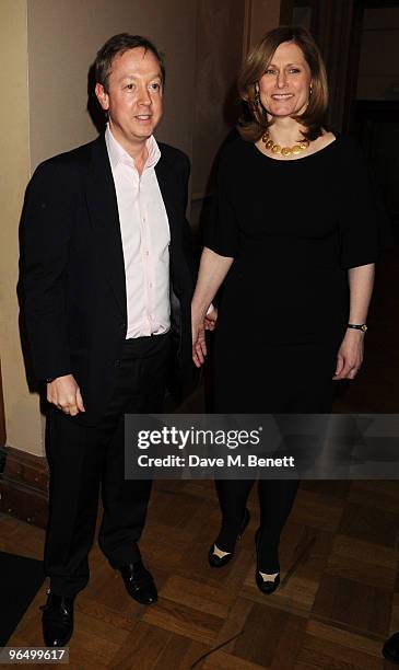 Geordie Greig and Sarah Brown attend the London Evening Standard British Film Awards 2010, at The London Film Museum on February 8, 2010 in London,...