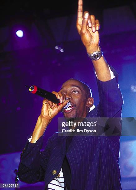 Maxi Jazz of Faithless performs during the 2001 Dancestar Awards at Alexandra Palace on June 6, 2001 in London, England.
