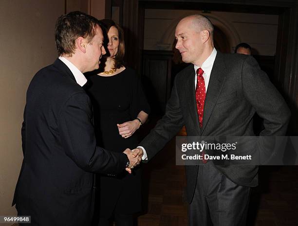 Geordie Greig and Sarah Brown with her brother Sean Macaulay attend the London Evening Standard British Film Awards 2010, at The London Film Museum...