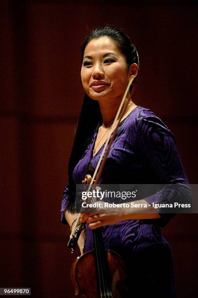 Violinist Sarah Chang during her concert for Musica Insieme at theatre Manzoni on February 8, 2010 in Bologna, Italy.