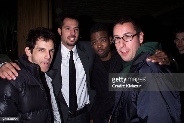Ben Stiller, Guy Oseary, Chris Rock, and Adam Sandler