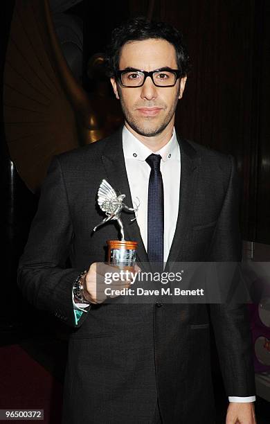 Sacha Baron Cohen with The Peter Sellers Award For Comedy attends the London Evening Standard British Film Awards 2010, at The London Film Museum on...