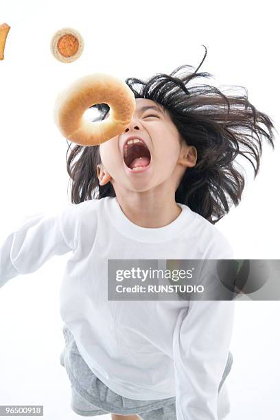 child with family - catching food stock pictures, royalty-free photos & images