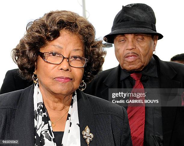 Michael Jackson's parents Katherine and Joe Jackson arrive prior to doctor Conrad Murray at the Los Angeles Airport Courthouse on February 8, 2010....