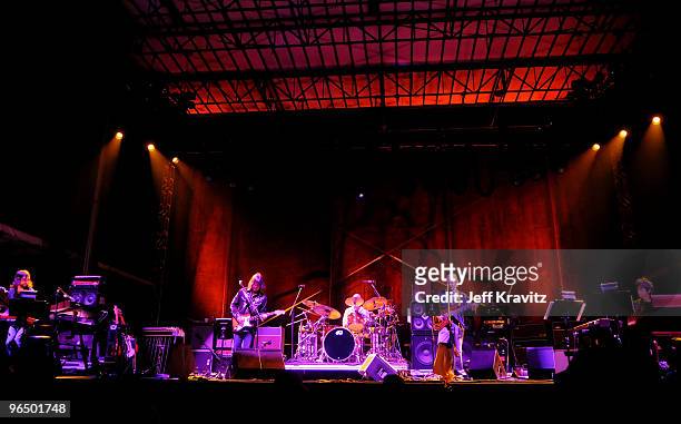 Phil Lesh & Friends perform on stage during Bonnaroo 2008 on June 14, 2008 in Manchester, Tennessee.