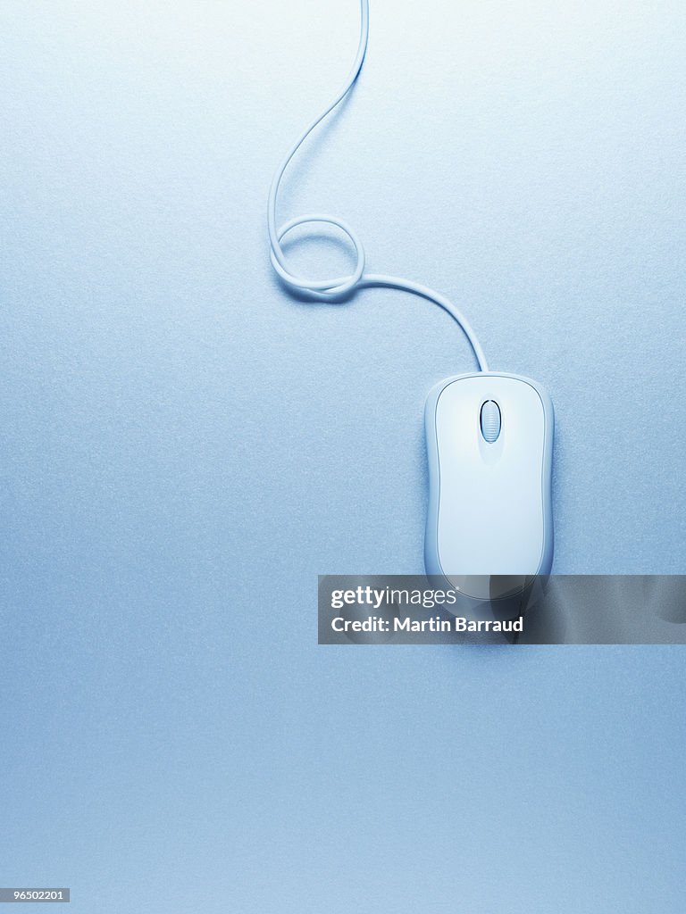 Computer mouse with knot in cord