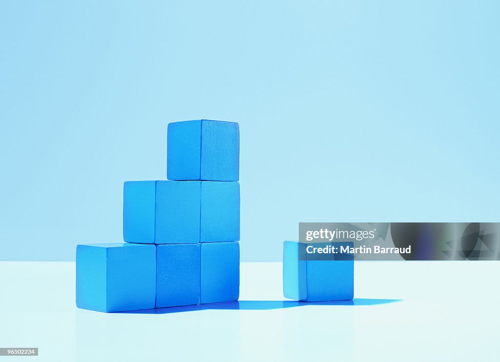 Stack of blue blocks
