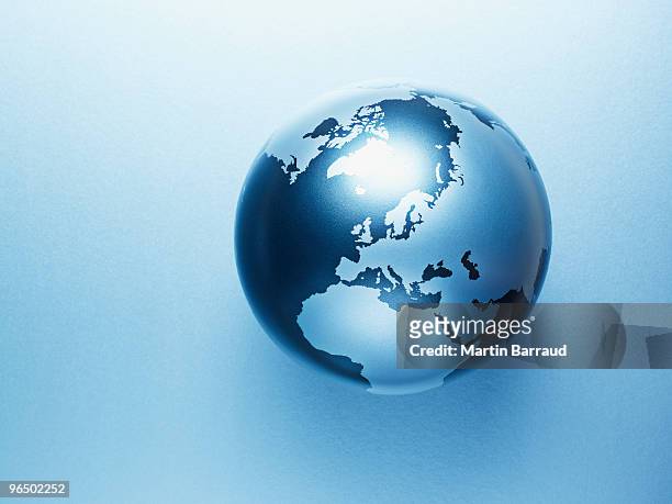 metal globe - wereldbol europa stockfoto's en -beelden