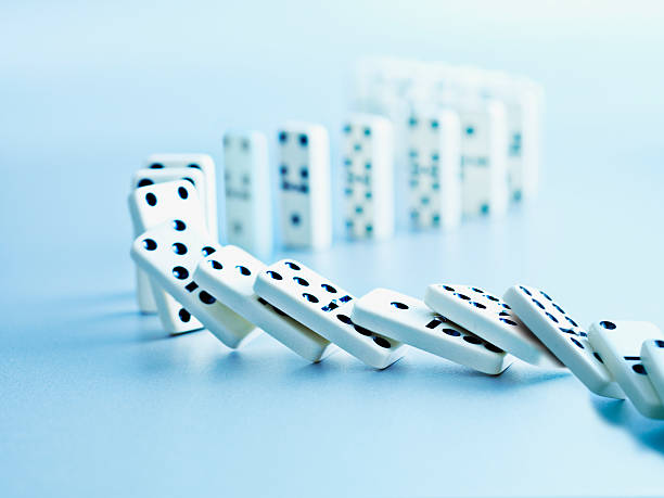 Dominoes falling in a row