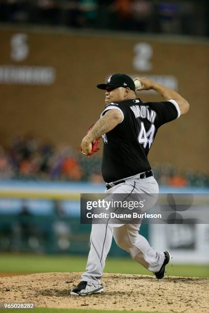 Bruce Rondon of the Chicago White Sox pitches against the Detroit Tigers at Comerica Park on May 25, 2018 in Detroit, Michigan. Bruce Rondon