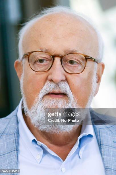 Music composer Krzysztof Penderecki during the opening press conference of the annual Film Music Festival in Krakow, Poland. 30 May, 2018.