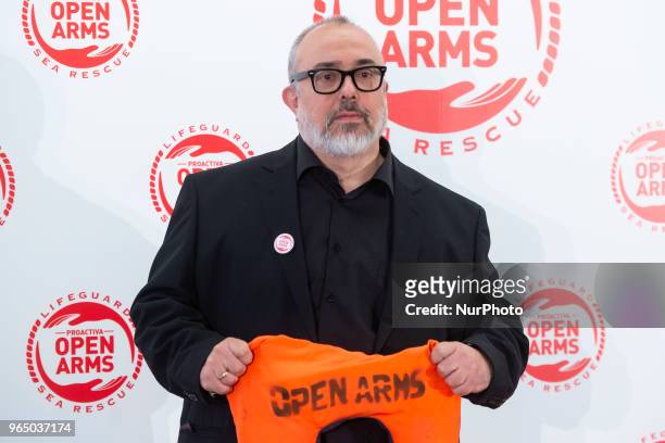 Alex de la Iglesia attends to solidary encounter to raise funds for Open Arms Foundation in Madrid, Spain. May 31, 2018.