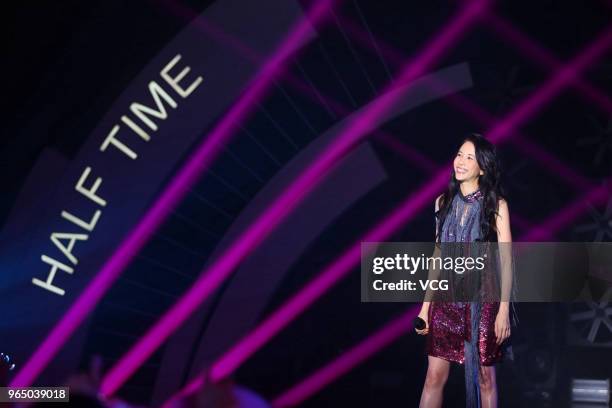 Singer Karen Mok performs on the stage in concert at Prosper Center on May 31, 2018 in Beijing, China.