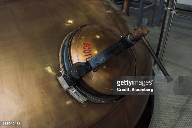 Pot still stands inside the Kavalan Single Malt Whisky distillery in Yilan County, Taiwan, on Thursday, Jan. 25, 2018. Kavalan is the first whisky...