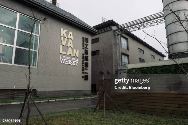 Signage is displayed at the Kavalan Single Malt Whisky distillery in Yilan County, Taiwan, on Thursday, Jan. 25, 2018. Kavalan is the first whisky...