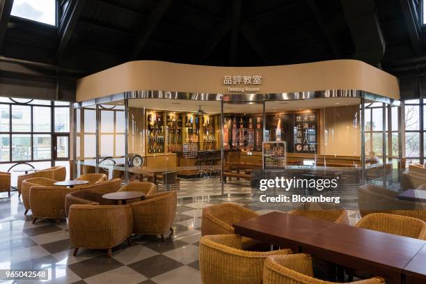 The tasting room stands at the Kavalan Single Malt Whisky distillery in Yilan County, Taiwan, on Thursday, Jan. 25, 2018. Kavalan is the first whisky...