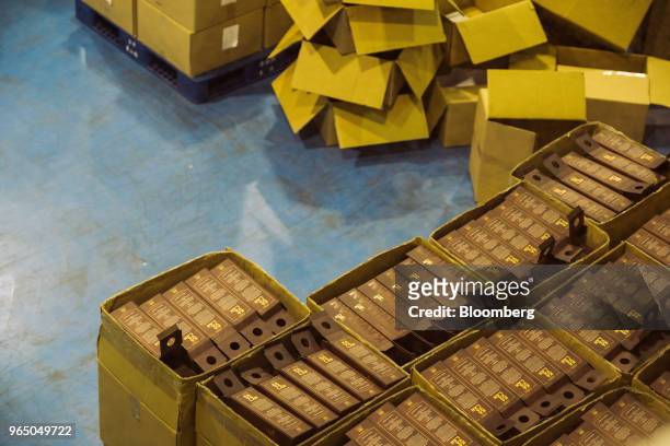 Packaging boxes sit in the Kavalan Single Malt Whisky distillery in Yilan County, Taiwan, on Thursday, Jan. 25, 2018. Kavalan is the first whisky...