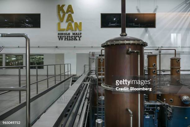 Pot stills stand at the Kavalan Single Malt Whisky distillery in Yilan County, Taiwan, on Thursday, Jan. 25, 2018. Kavalan is the first whisky...
